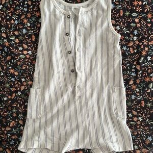 H&M White and Gray Striped Top